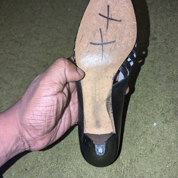 Black Slip On Heels by The Collection - Picture 4 of 7